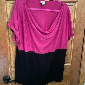 Fushia 2 tone soft Worthington top